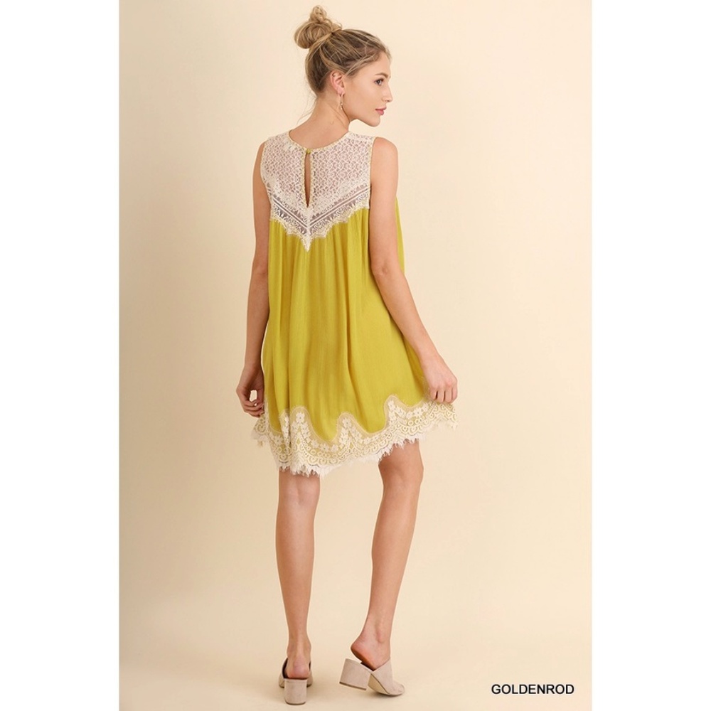 Strawberry Boho Style Lace Trim Tunic Dress - Picture 3 of 5